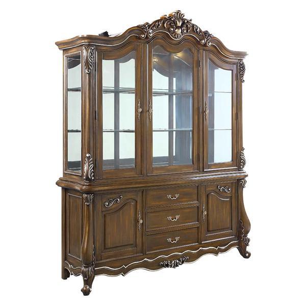Latisha Buffet and Hutch - Antique Oak Finish 