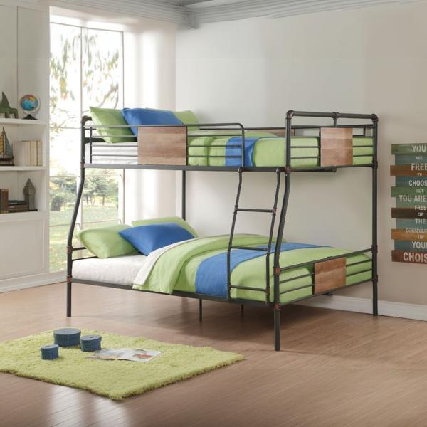 Brantley Full XL - Queen Bunk Bed - Sandy Black and Dark Bronze Hand - Brushed Finish 
