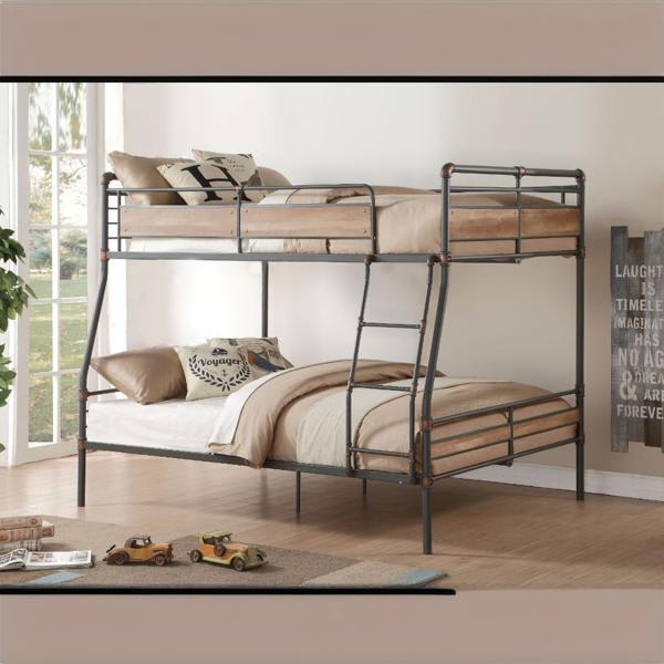 Brantley II Full XL - Queen Bunk Bed - Sandy Black and Dark Bronze Hand - Brushed Finish 