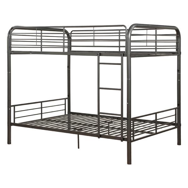 Bristol Full - Full Bunk Bed - Gunmetal Finish 