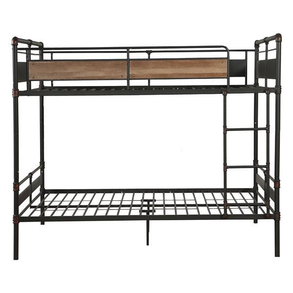 Brantley II Double Queen Bunk Bed - Sandy Black and Dark Bronze Hand - Brushed Finish 
