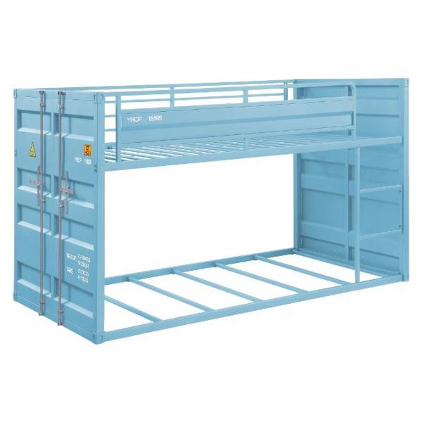 Cargo Twin - Twin Bunk Bed - Aqua Finish Frame 