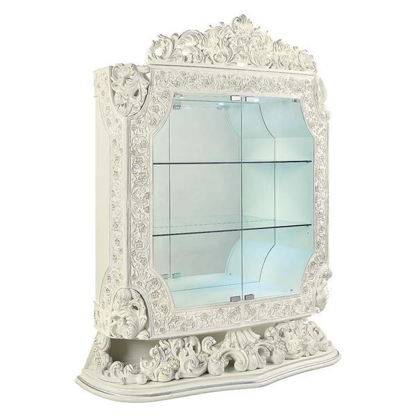 Adara Curio Cabinet - Antique White Finish 