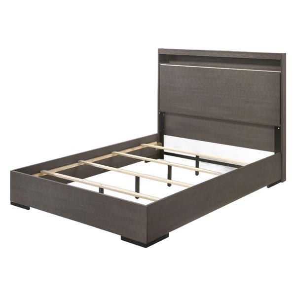 Escher with 2 - Way LED Touch Headboard - Gray Oak Finish Frame 