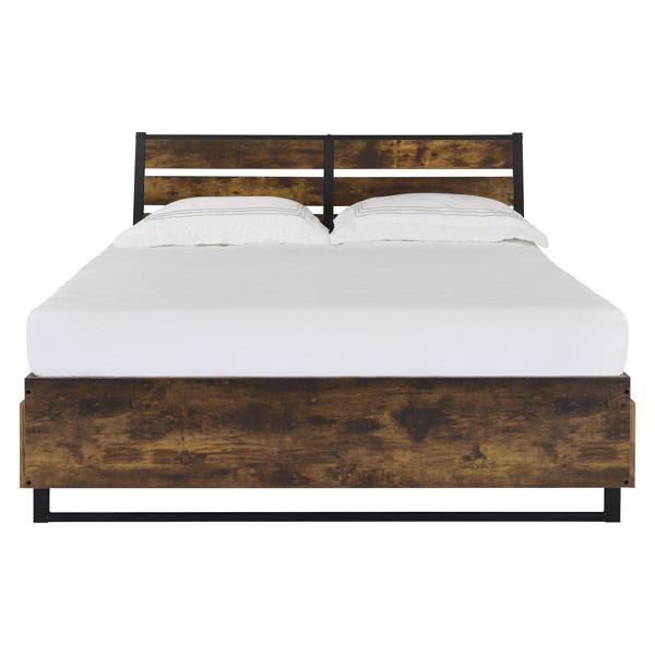 Juvanth Rustic Oak with Storage - 6 Drawers - Rustic Oak and Black Finish 