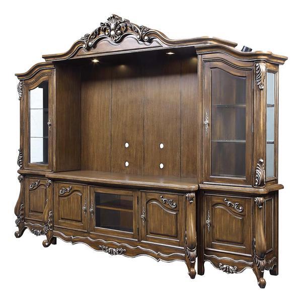 Latisha Entertainment Center - Antique Oak Finish 