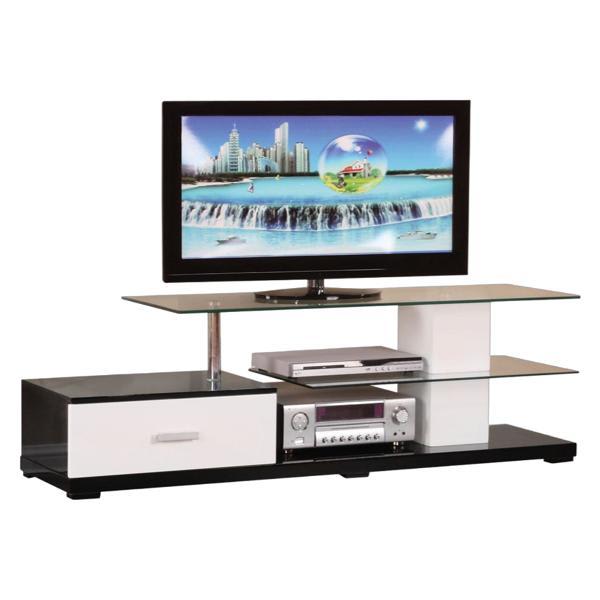 Ivana TV Stand - White and Black Finish 