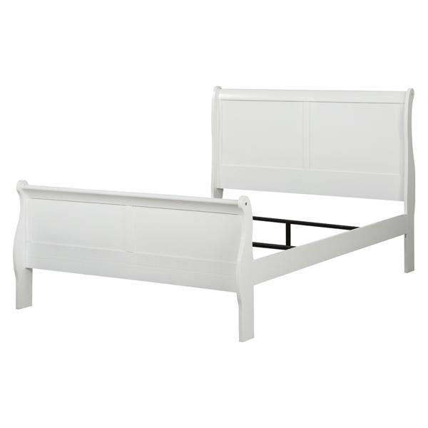 Louis Philippe - Sleigh Twin Bed - White 