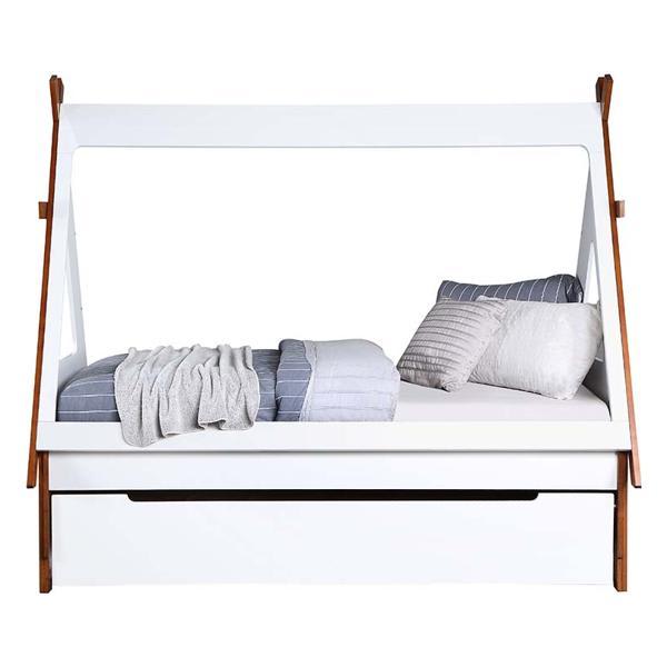 Loreen Twin Bed - Oak and White Finish 