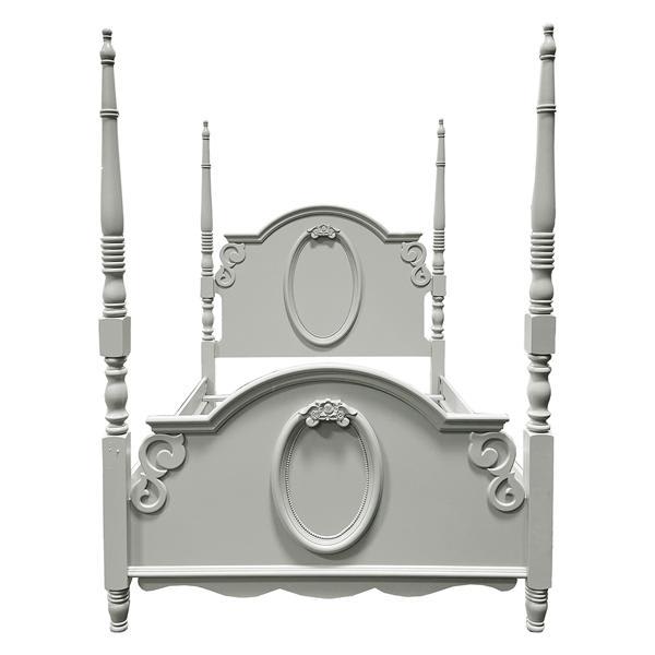 Flora Twin Bed W - Poster - Gray Finish 