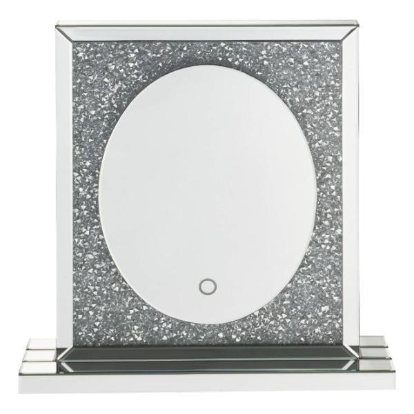 Noralie - Accent Mirror with LED - Mirrored and Faux Diamonds 