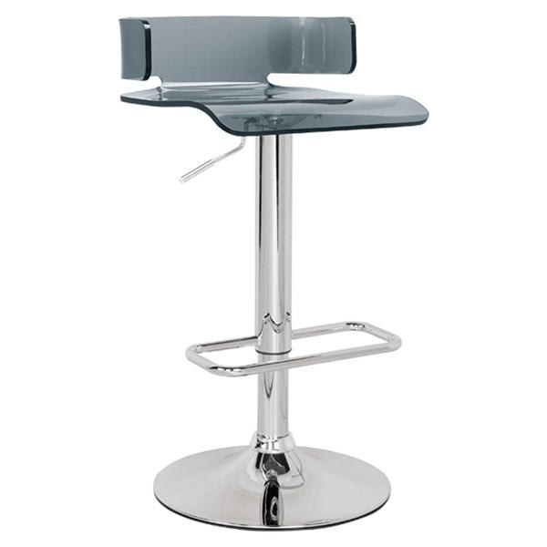 Rania Adjustable Stool with Swivel - Gray and Chrome Finish 