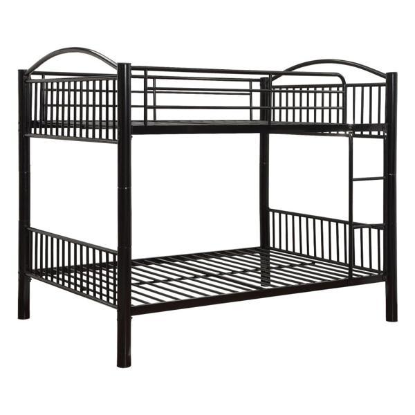 Cayelynn Full - Full Bunk Bed with Built-in Ladder and Guardrail - Black Finish 
