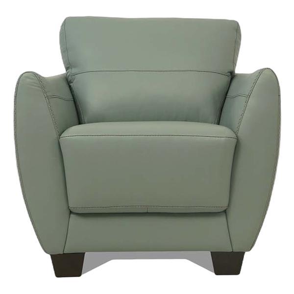 Valeria Chair - Watery Leather - Dark Walnut Finish Leg 