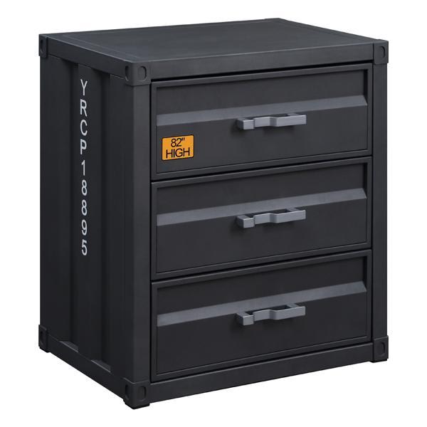 Cargo Chest W - 3 Drawers - Gunmetal Finish 