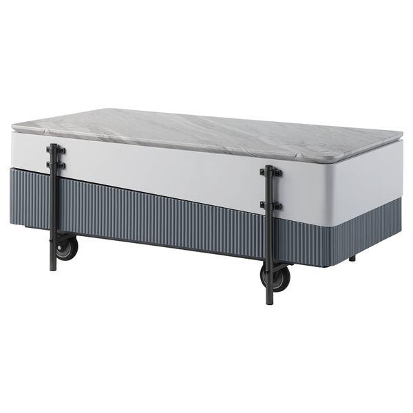 Wilkins Coffee Table with Lift Top - Gray and White High Gloss Finish 