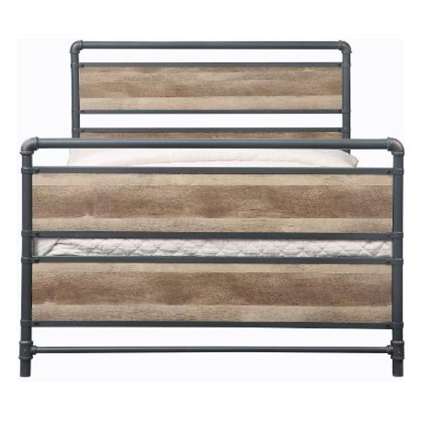 Brantley Full Bed - Antique Oak and Sandy Gray Finish 