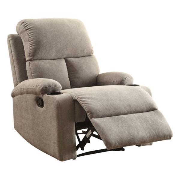 Rosia Motion Recliner - Gray Velvet - Wood Frame 