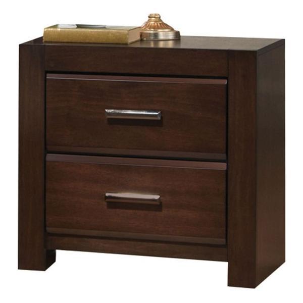 Oberreit Nightstand with Walnut Finish Frame - 2 Drawers 