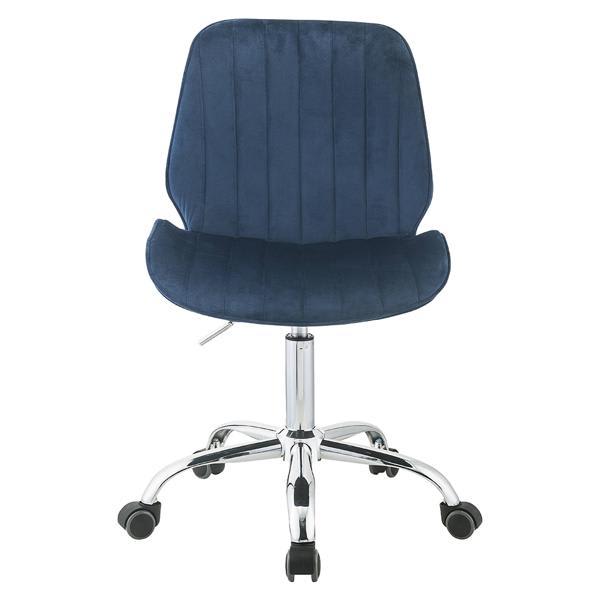 Muata Office Chair - Twilight Blue Velvet - Chrome Finish Frame 