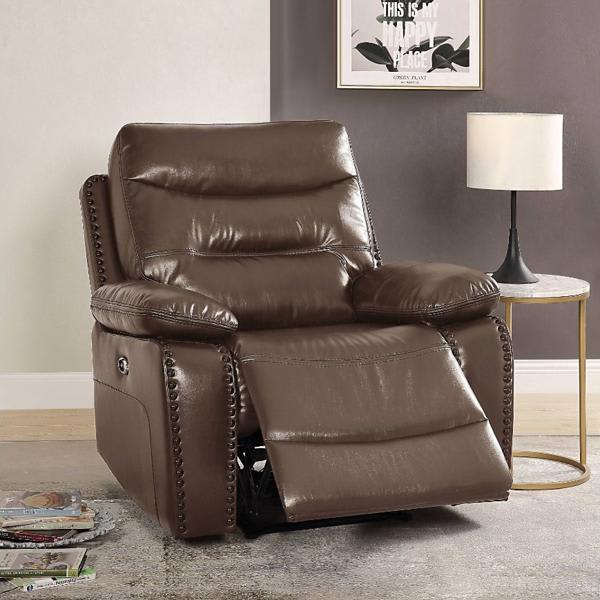 Aashi Power Motion Recliner - Brown Leather - Gel Match 