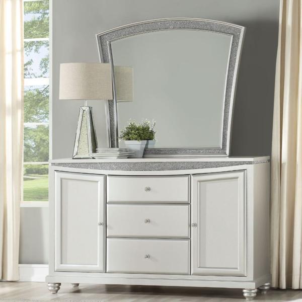 Maverick Server with 3 Drawers and 2 Wooden Doors - Platinum Finish Legs 