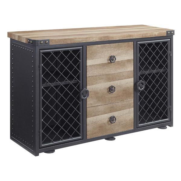 Edina Server - Oak and Sandy Black Finish 
