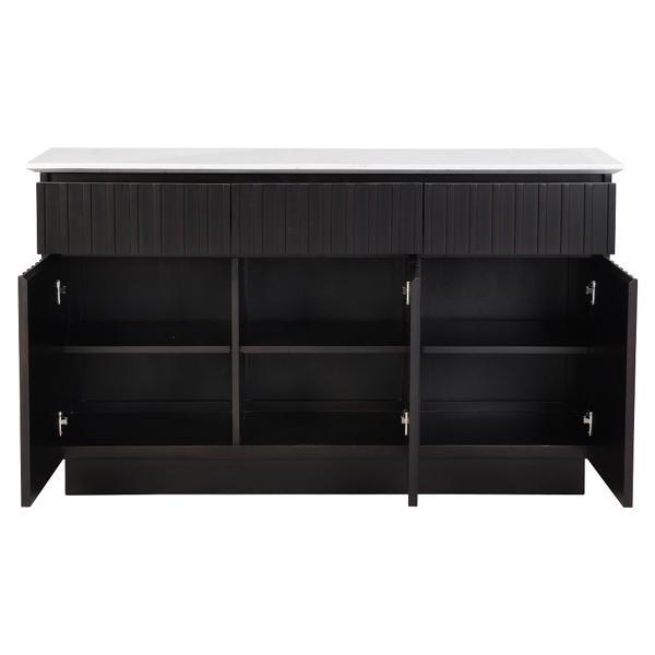 Jaramillo Server with Engineering Marble Top and Black Finish 