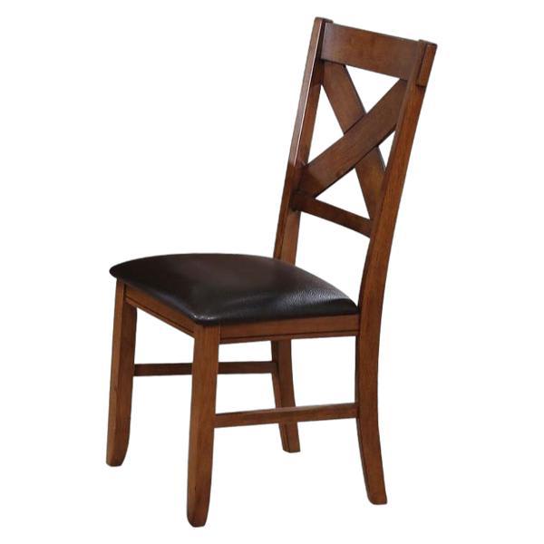 Apollo Side Chair  - Espresso Synthetic Leather and Walnut Finish - Set of 2 