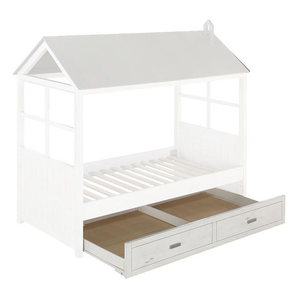 Tree House II Trundle - Twin - Weathered White and Washed Gray Finish 