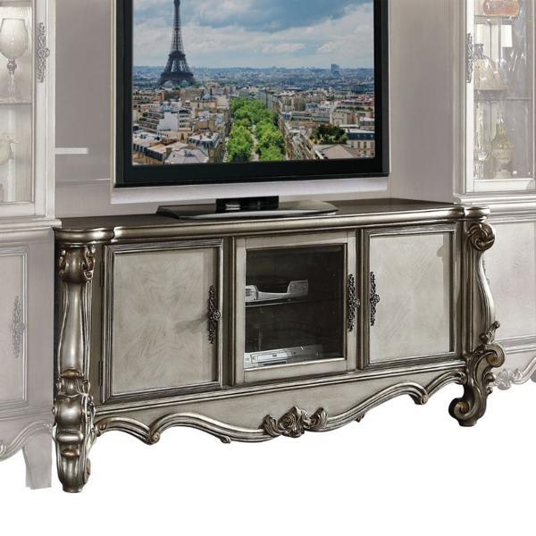 Versailles TV Stand - Antique Platinum Finish 
