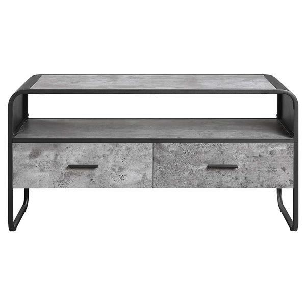 Raziela TV Stand - Modern Style - Concrete Gray and Black - 42" Max TV 