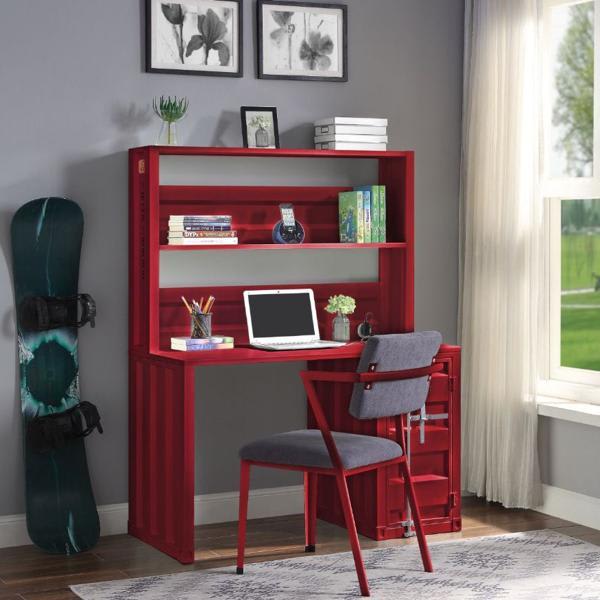 Cargo Writing Desk W - Hutch - Red Finish 