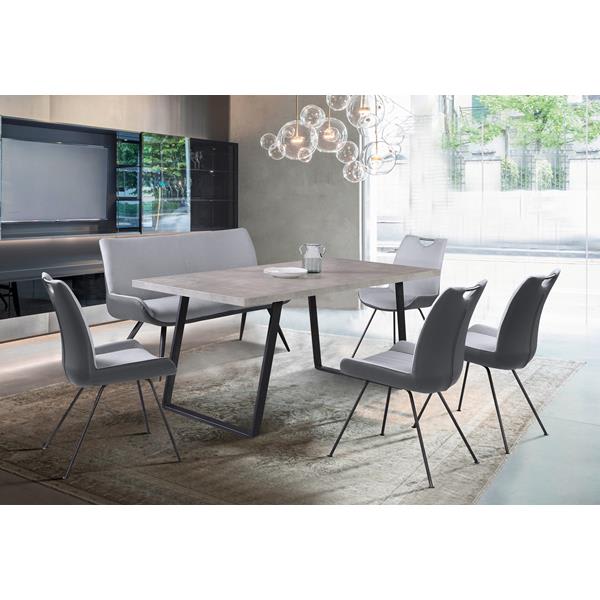 Coronado 6 Piece Pewter Rectangular Dining Set 