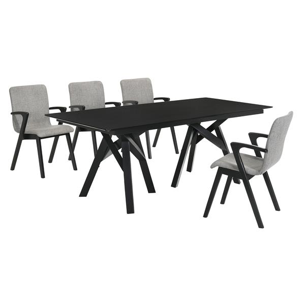 Cortina and Varde 5 Piece Black Rectangular Dining Set 