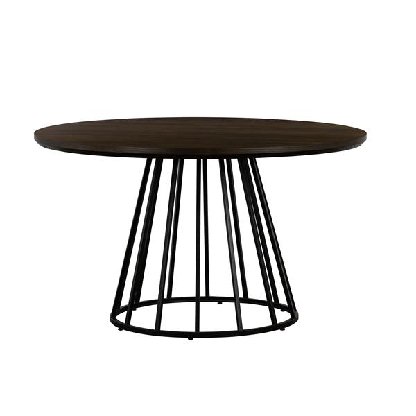 Motion Oak and Metal Round Dining Table 