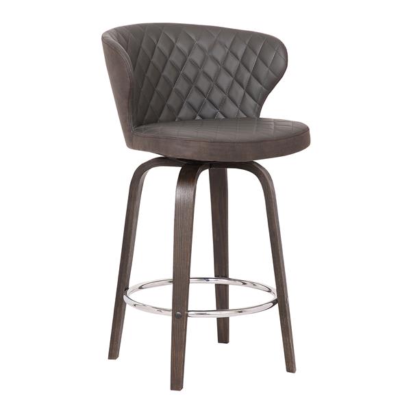 Mynette 30" Swivel Brown Faux Leather Bar Stool 
