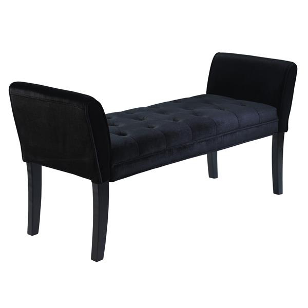 Chatham Bench in Black Velvet 
