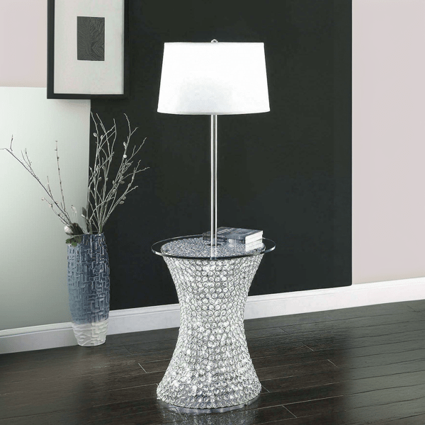 Lunaraia 59"H Floor Lamp - Silver - Fabric Shade 