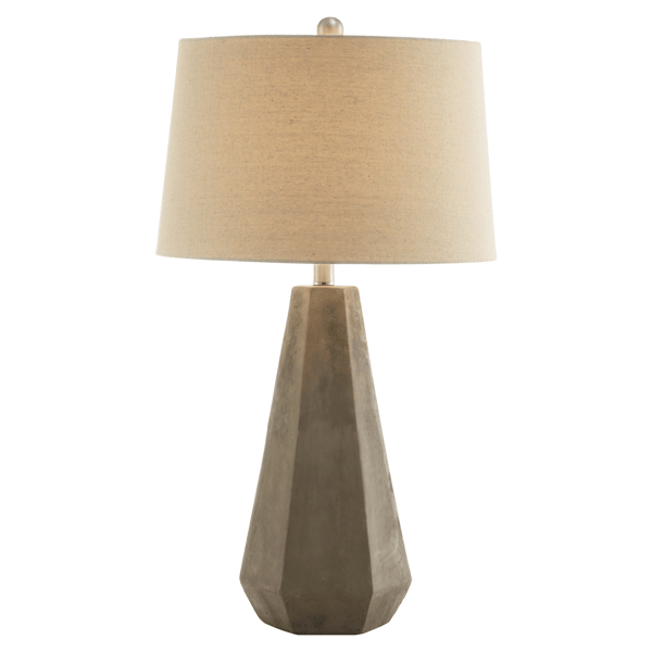 Niveaux 29"H Table Lamp - Grey Concrete - Fabric Shade 