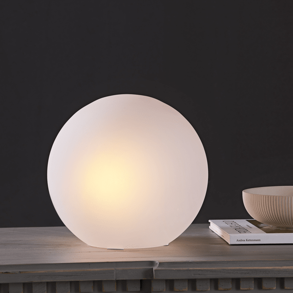 Lunara 9.5"H Table Lamp - Warm Light - Frosted White Glass 