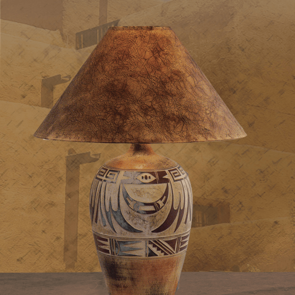 Vyorra 29"H Table Lamp - Hydrocal - Indian Marigold - Parchment Shade 