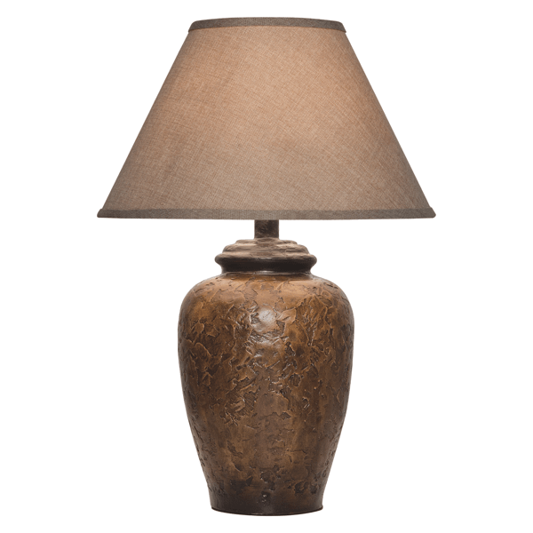 Suncera 26.5"H Table Lamp - Hydrocal - Antique Walnut - Fabric Shade 