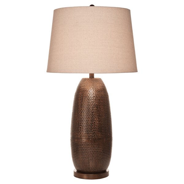 Neralia 34"H Table Lamp - Hydrocal - Antique Bronze Finish - Fabric Shade 
