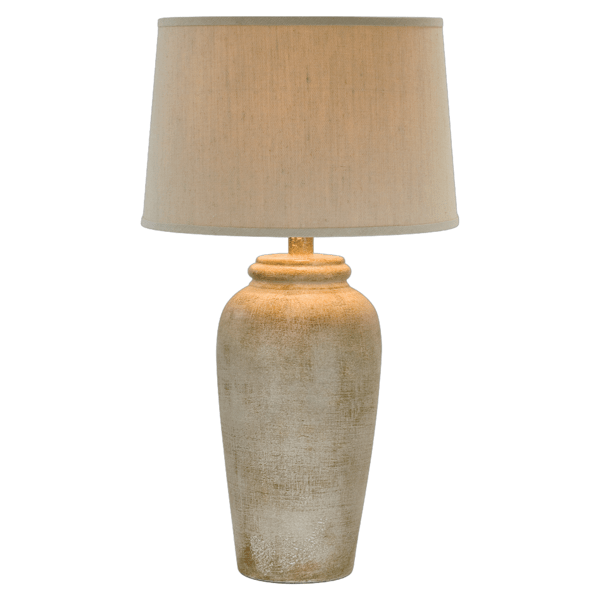 Mistella 30.5"H Table Lamp - Sand Stone Hydrocal - Fabric Shade 