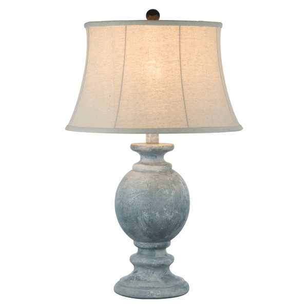 Velvet 29"H Table Lamp - Hydrocal - Light Blue Fabric Shade 
