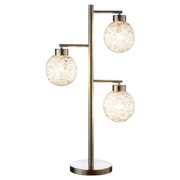 Solvinoa 30"H Table Lamp - Sand Chrome Finish Metal 