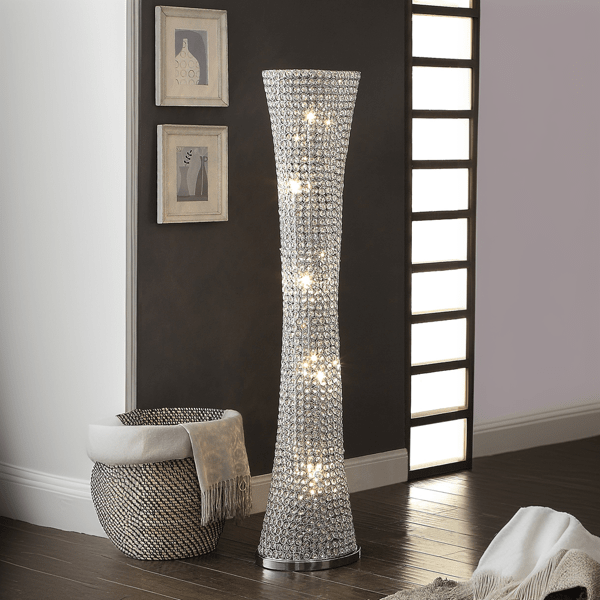 Viridion 56.5"H Floor Lamp - Clear Crystal - Silver 