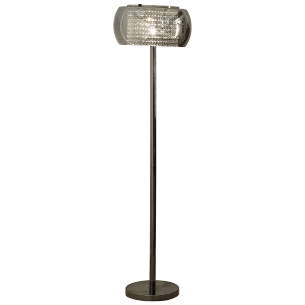 Orenthia 60"H Floor Lamp - Black Nickel Finish Metal - Glass Shade 
