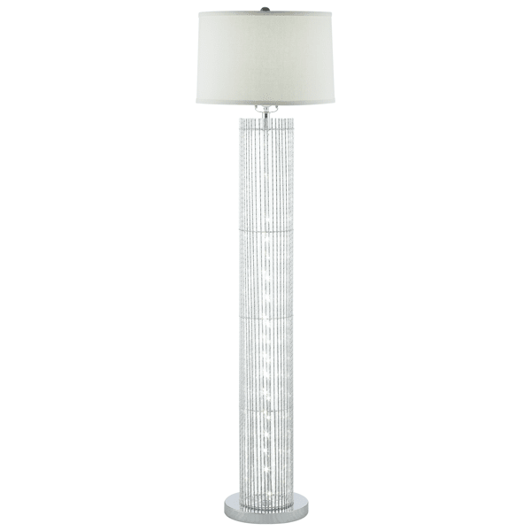 Hartford 58"H Floor Lamp - Chrome Finish Metal - Fabric Shade 